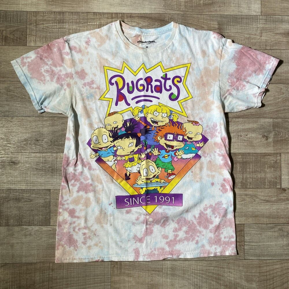 Rugrats Adult T-Shirt Group Kids Under Logo M Nickelodeon 90s Kid Y2k Graphic